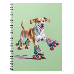 Carnet Aquarelle de chien sur roulettes