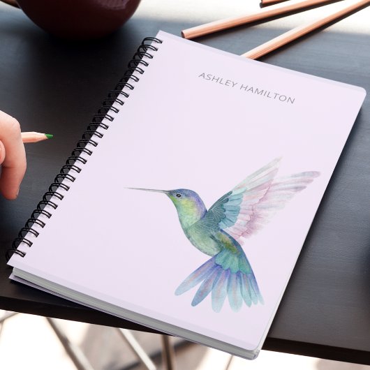 Carnet Aquarelle de colibri personnalisée