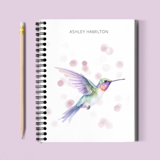 Carnet Aquarelle de colibri personnalisée