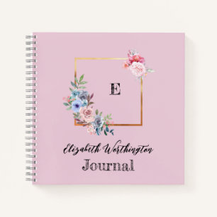 Carnet Aquarelle de conception géométrique florale et ver