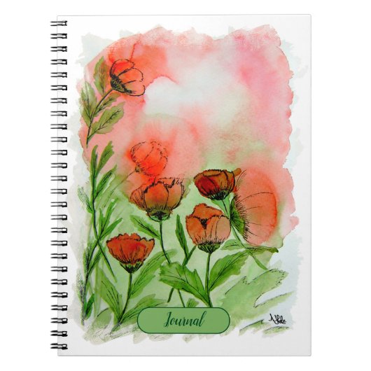 Carnet Aquarelle de coquelicots (Devant)