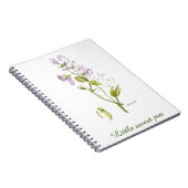 Carnet aquarelle de fleur de pois doux et vert (Côté Droit)