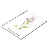 Carnet aquarelle de fleur de pois doux et vert (Côté gauche)