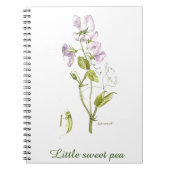 Carnet aquarelle de fleur de pois doux et vert (Devant)