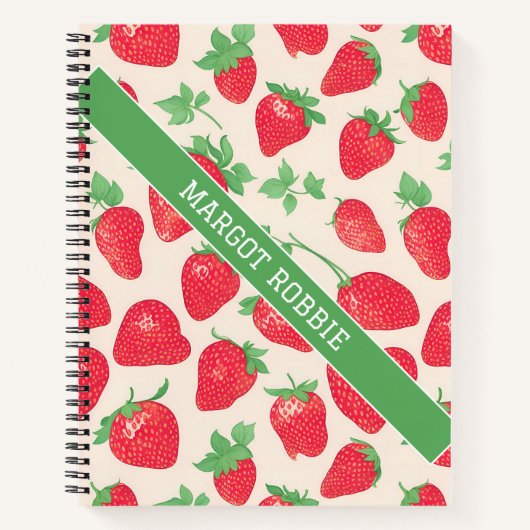 Carnet Aquarelle de fraise Motif coloré (Devant)