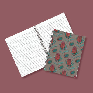 Carnet Aquarelle de la Banksia rouge - Fleur autochtone a