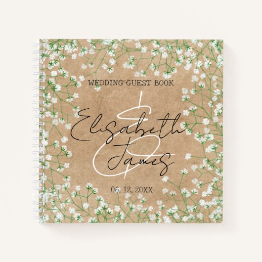 Carnet Aquarelle de la respiration du bébé Floral Mariage (Devant)