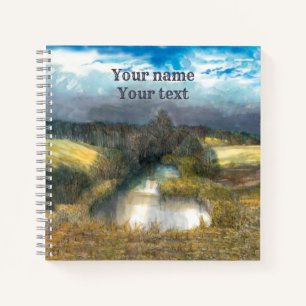 Carnet aquarelle de l'étang d'automne