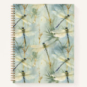 Carnet Aquarelle de libellule paisible de style spirale (Devant)