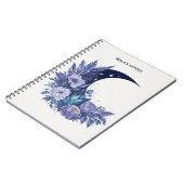 Carnet Aquarelle de lune personnalisée Céleste pourpre (Côté gauche)
