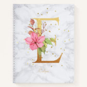Carnet Aquarelle de marbre moderne Golden Monogram LETTRE (Devant)