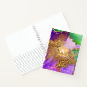 Carnet Aquarelle de marbre or violet aqua vert monogramme (Intérieur)