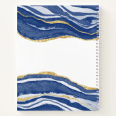 Carnet Aquarelle de Parties scintillant d'or Agate bleu p (Dos)