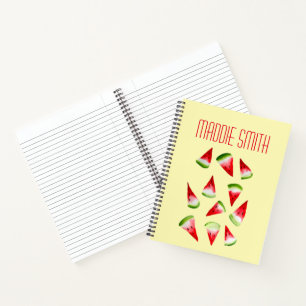 Carnet Aquarelle de pastèque fruit mignon