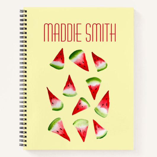 Carnet Aquarelle de pastèque fruit mignon (Devant)