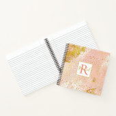 Carnet Aquarelle de pêche de corail, monogramme de confet (Intérieur)