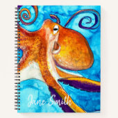 Carnet Aquarelle de poulpe sous l'art marin (Devant)