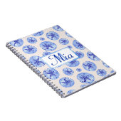 Carnet Aquarelle de sable bleu dollar-nom monogramme pers (Côté Droit)