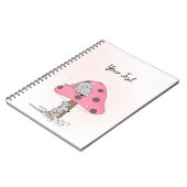 Carnet Aquarelle de souris mignonne rose personnalisée  (Côté gauche)