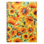 Carnet Aquarelle de tournesol : Illustration transparente (Devant)