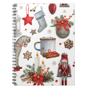 Carnet Aquarelle décoration de noël motif