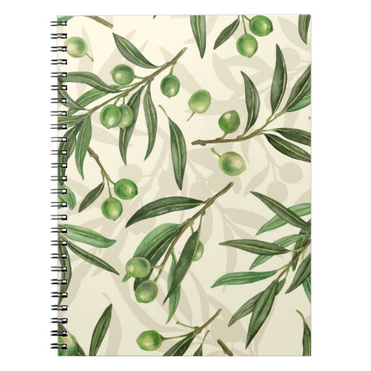 Carnet Aquarelle des branches d'olive (Devant)