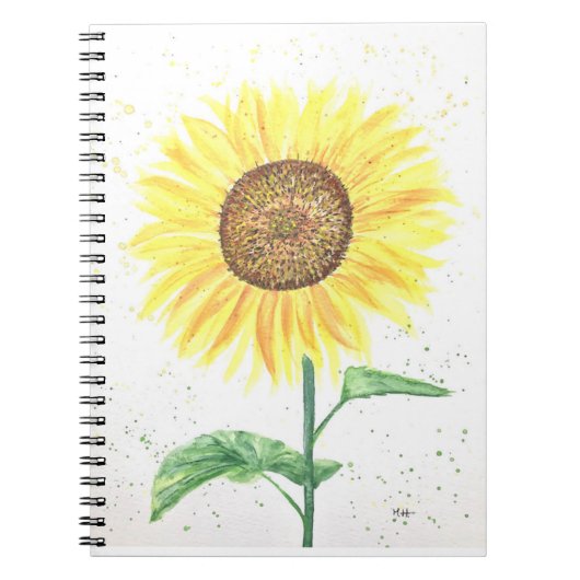 Carnet Aquarelle des fleurs de soleil (Devant)