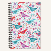 Carnet Aquarelle d'oiseau Boho floral (Recto)