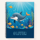 Carnet Aquarelle Dolphin Cute Personnalisée (Devant)
