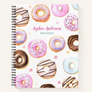Carnet Aquarelle Donuts Pâtisserie Cuisine Recette