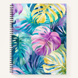 Carnet Aquarelle d'or Paradis Feuille tropical