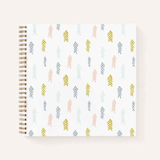 Carnet Aquarelle douce Chevron Motif (Devant)