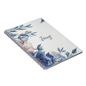 Carnet Aquarelle douce Floral bleu (Côté Droit)