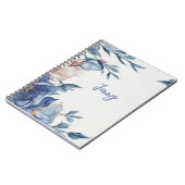 Carnet Aquarelle douce Floral bleu (Côté gauche)