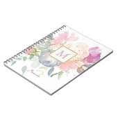 Carnet Aquarelle douce Rose Floral Gold Parties scintilla (Côté gauche)