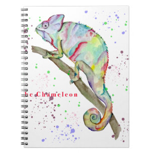 Carnet Aquarelle drôle caméléon
