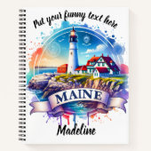 Carnet Aquarelle du phare côtier du Maine (Devant)