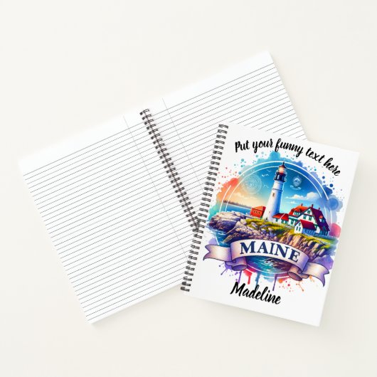 Carnet Aquarelle du phare côtier du Maine (Intérieur)