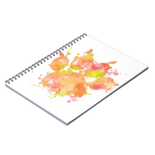 Carnet Aquarelle Empreinte de patte de chien (Côté gauche)
