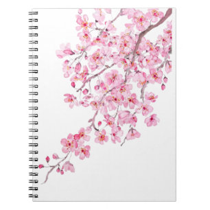 Carnet aquarelle en fleurs de cerisier rose 2020