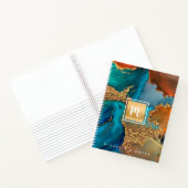 Carnet Aquarelle en marbre orange or monogramme (Intérieur)