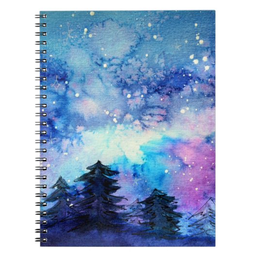 Carnet Aquarelle Espace Art : Ciel de nuit (Devant)