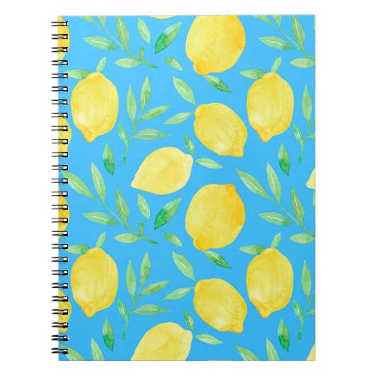 Carnet Aquarelle Esquisse Citrons Conception transparente (Devant)