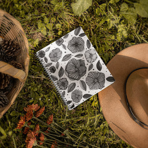 Carnet Aquarelle et fleurs d'encre - noir et blanc