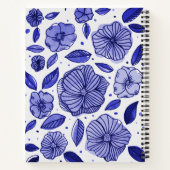 Carnet Aquarelle et fleurs d'encre - palette bleue (Dos)