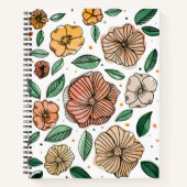 Carnet Aquarelle et fleurs d'encre - palette vintage (Devant)