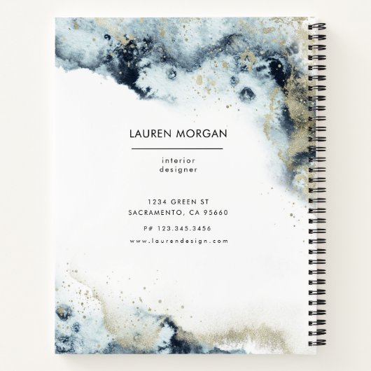 Carnet Aquarelle et monogramme de sable (Dos)