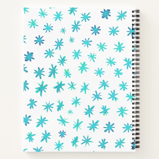Carnet Aquarelle étoile - turquoise (Dos)