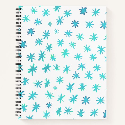 Carnet Aquarelle étoile - turquoise (Devant)