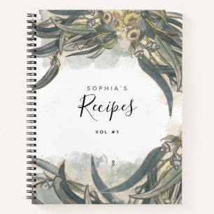 Carnet Aquarelle Eucalyptus Feuille Recettes vertes
